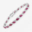Bracelet en or blanc 10K avec rubis et diamants blancs de 7,78 carats