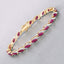 7.78 Carat Genuine Ruby and White Diamond Bracelet in 10K Yellow Gold