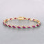 7.78 Carat Genuine Ruby and White Diamond Bracelet in 10K Yellow Gold