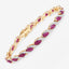7.78 Carat Genuine Ruby and White Diamond Bracelet in 10K Yellow Gold