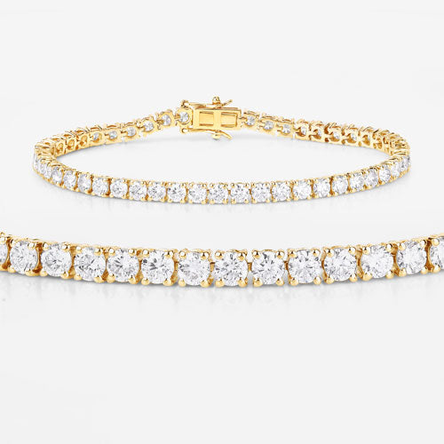 Pulsera de Diamante Creado en Laboratorio de 7.00 Quilates en Oro Amarillo de 14K