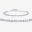 3.78 Carat Genuine Tanzanite Sterling Silver Bracelet