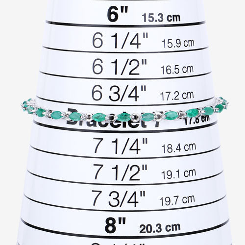 Pulsera de plata esterlina con esmeralda zambiana genuina de 3.24 quilates