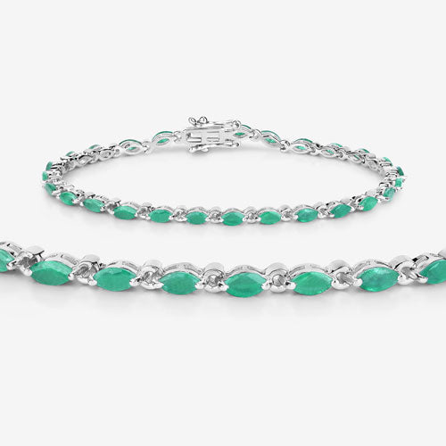 Pulsera de plata esterlina con esmeralda zambiana genuina de 3.24 quilates