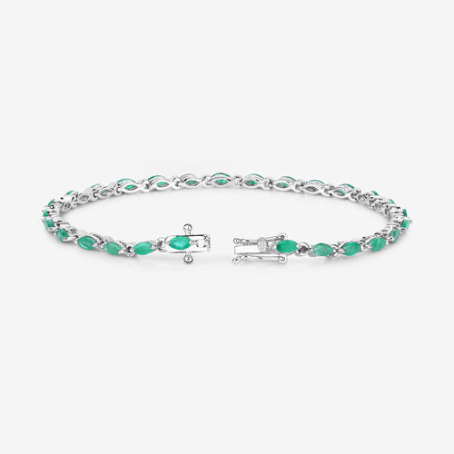 Pulsera de plata esterlina con esmeralda zambiana genuina de 3.24 quilates