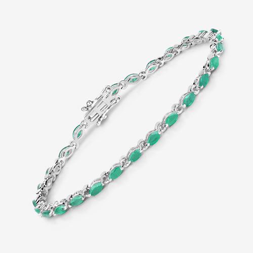 Pulsera de plata esterlina con esmeralda zambiana genuina de 3.24 quilates