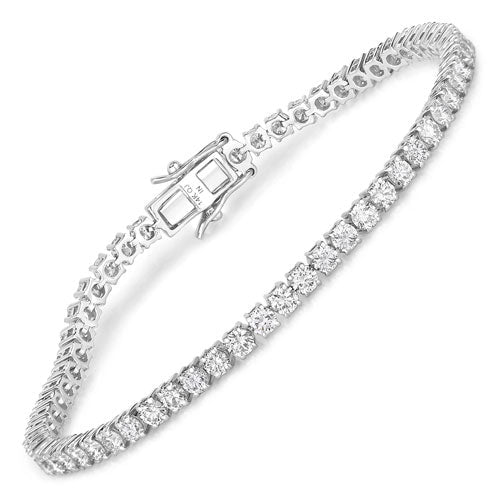 Bracelet de tennis en diamant cultivé en laboratoire de 5,10 carats en or blanc 14K
