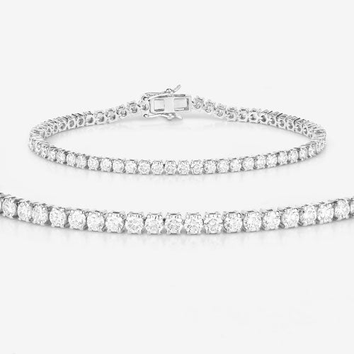 Bracelet de tennis en diamant cultivé en laboratoire de 5,10 carats en or blanc 14K