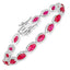 Bracelet de tennis en rubis véritable de 9,00 carats en or blanc 14K