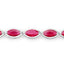 Bracelet de tennis en rubis véritable de 9,00 carats en or blanc 14K