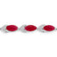 Bracelet en or blanc 14K avec rubis véritable de 6,79 carats et diamants blancs