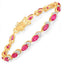 6.79 Carat Genuine Ruby and White Diamond 14K Yellow Gold Bracelet