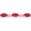 7.22 Carat Genuine Ruby and White Diamond 14K Yellow Gold Bracelet