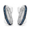 Boucles d'oreilles en diamants bleus et blancs de 0,28 carat en argent sterling
