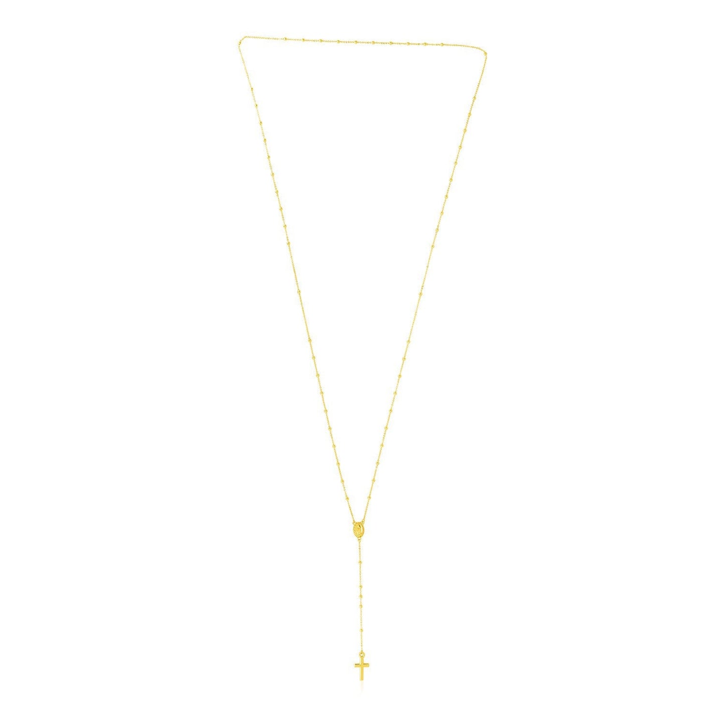 Collier de chapelet en or jaune 14 carats élégant
