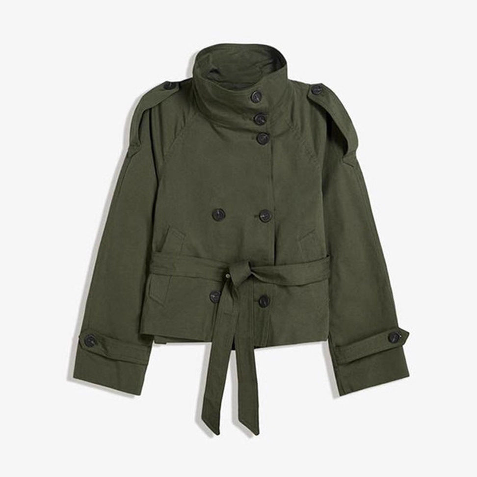 Abrigo Trench de Mujer con Botones y Cintura Ajustable