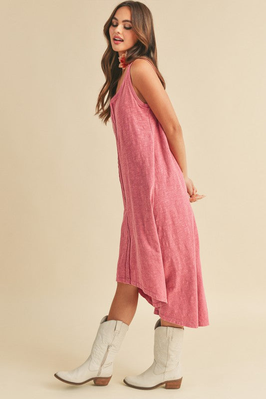 Robe midi à encolure dégagée et ourlet asymétrique pour femmes
