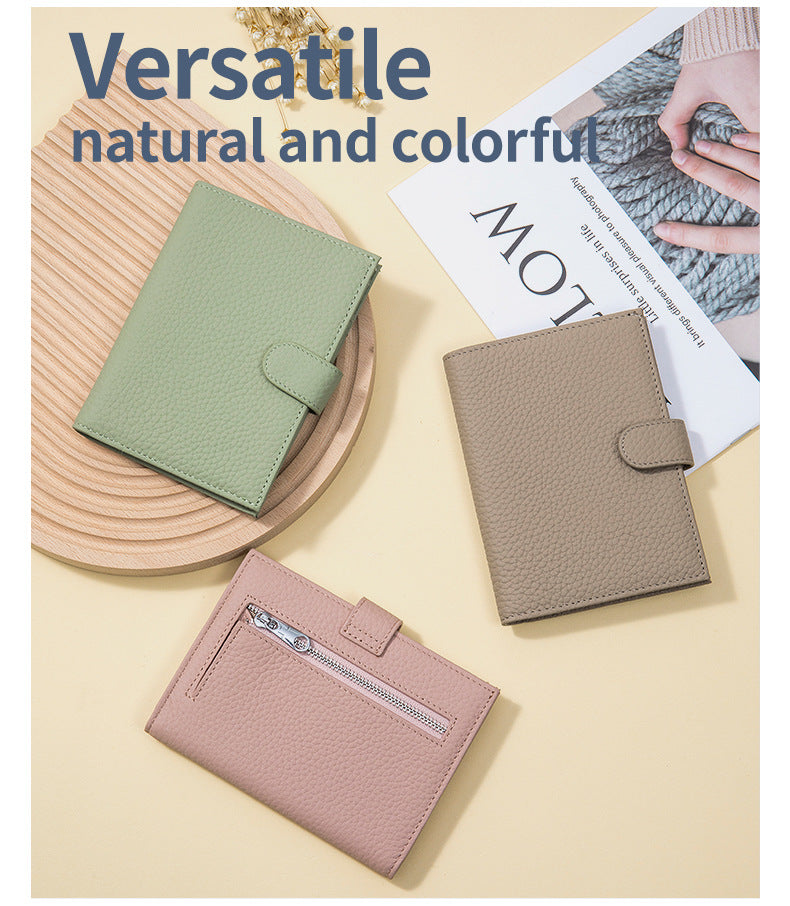 Bolso de Pasaporte Ultra Delgado de Cuero con Protección RFID