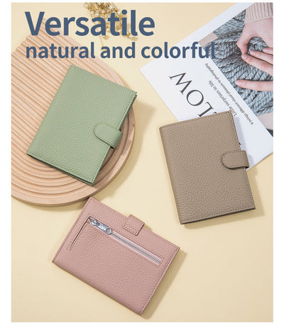 Bolso de Pasaporte Ultra Delgado de Cuero con Protección RFID