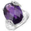 Bague en argent sterling avec améthyste véritable de 10,44 carats et topaze blanche