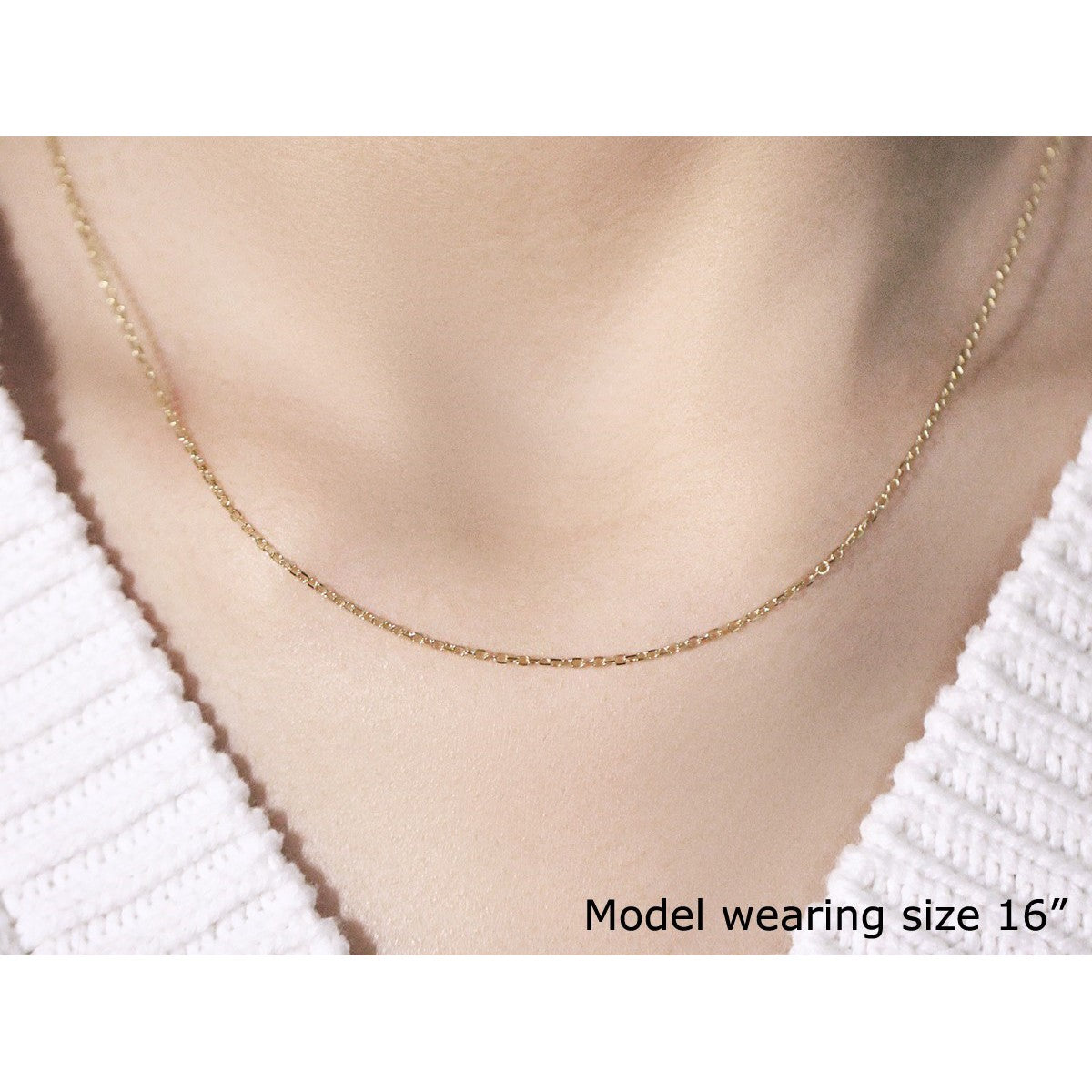 14k Yellow Gold Faceted Cable Link Chain - 1.3mm