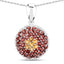 Pendentif en argent sterling de 4,57 carats en citrine et grenat véritable
