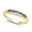 Anillo de Compromiso de Diamante Azul Baño de Oro Amarillo de 14K