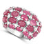 Bague de fiançailles en argent sterling avec rubis de 8,54 carats et topaze blanche