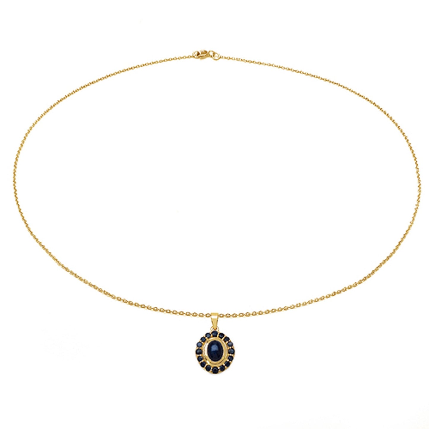 Pendentif en saphir bleu de 3,02 carats en argent sterling