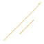 Pulsera de eslabones de papel con cuentas alternas de oro amarillo de 14k con alto pulido