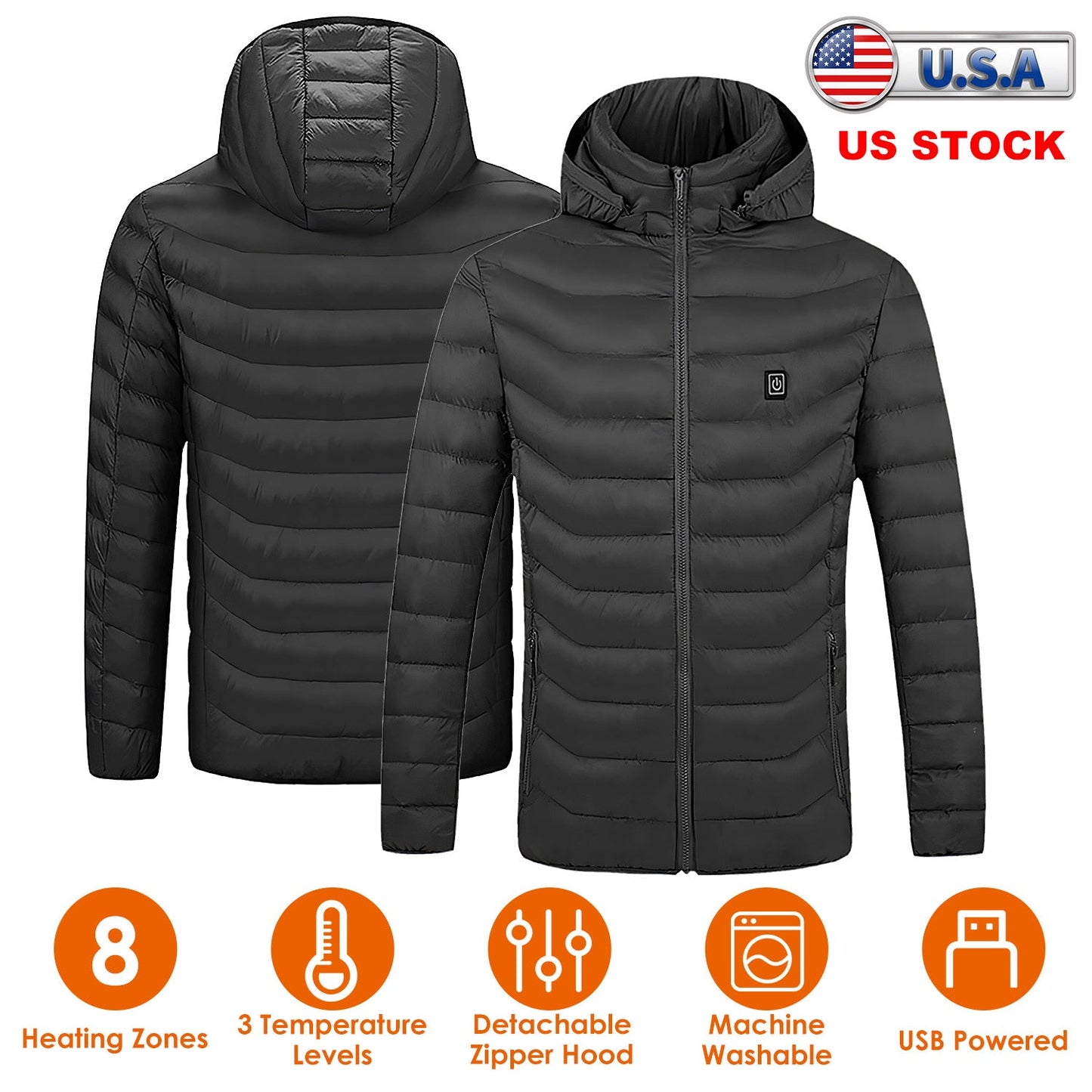 Chaqueta Térmica Gbruno - Abrigo Ligero de Invierno con 3 Niveles de Calor