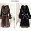Manteau en fausse fourrure épaisse avec col en fourrure luxueux pour femmes