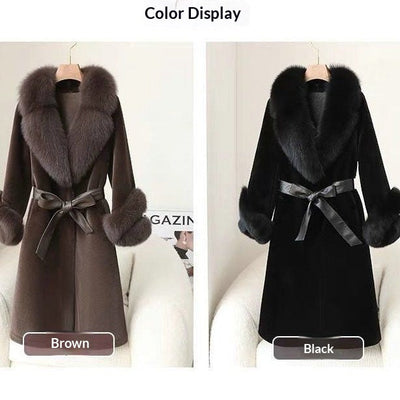 Thickened Faux Mink Coat with Luxurious Fur Collar for Women