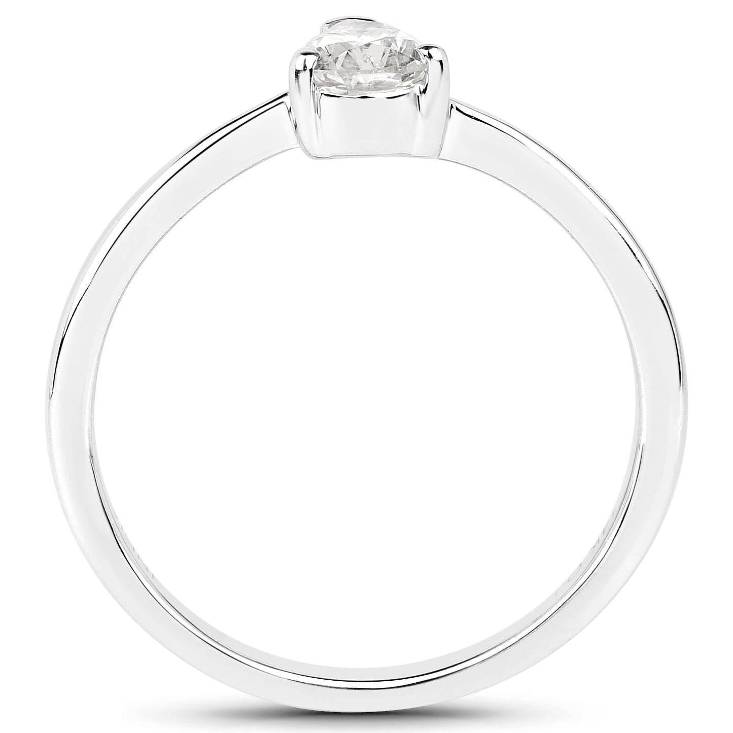 14K White Gold 0.50 Carat Genuine Diamond Engagement Ring