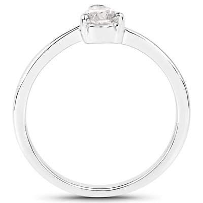 14K White Gold 0.50 Carat Genuine Diamond Engagement Ring
