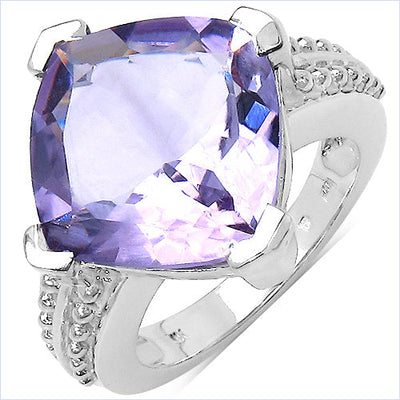 Bague en argent sterling .925 avec améthyste véritable de 10,30 carats