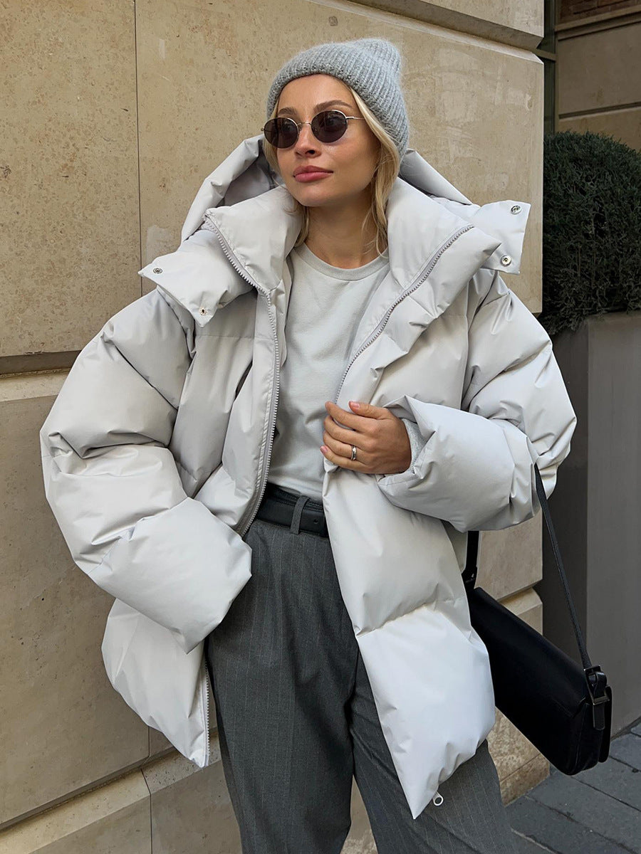 Parka en coton avec capuche amovible et style pour l'hiver