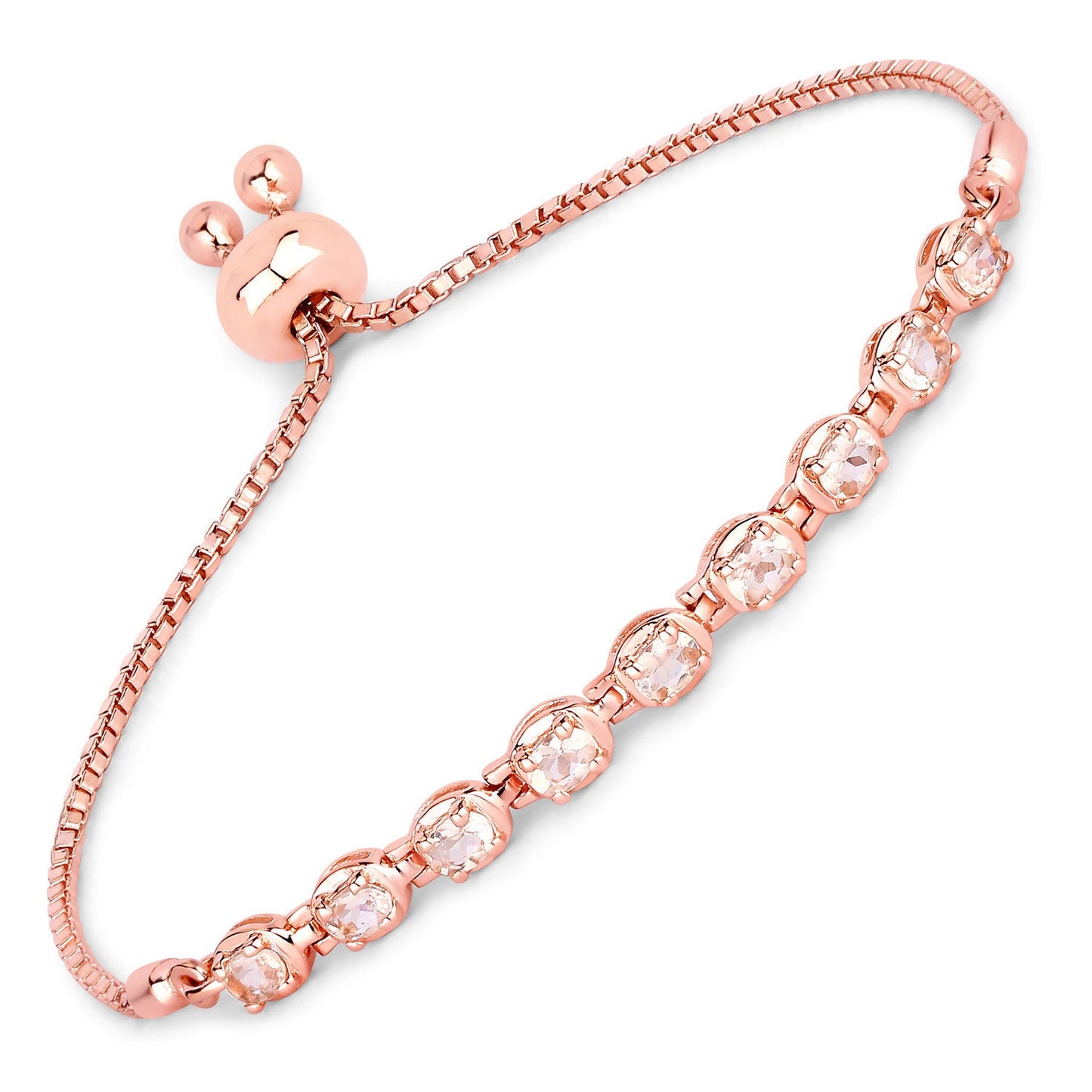 Pulsera de plata esterlina de morganita genuina de 1.35 quilates