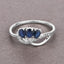 0.65 Carat Blue Sapphire and Diamond 14K White Gold Engagement Ring