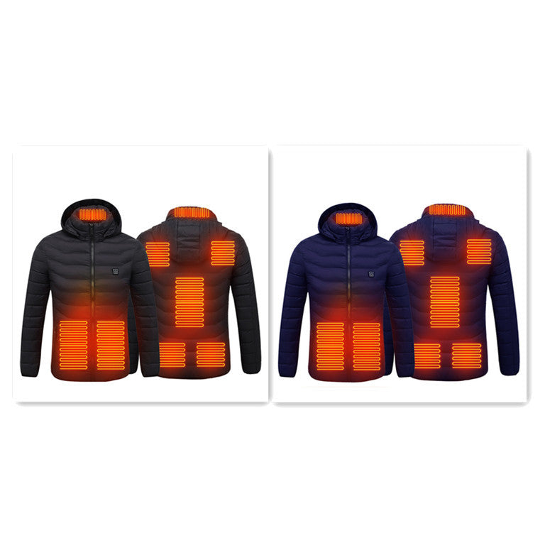 Chaqueta con capucha inteligente de 8 zonas de calefacción para hombre