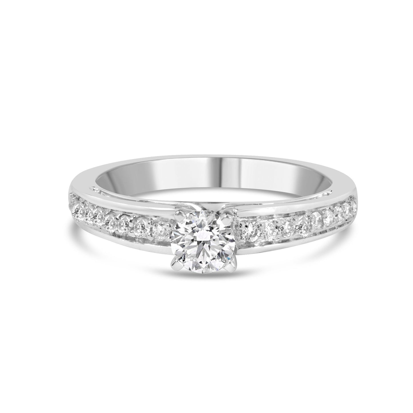 Anillo de Compromiso Solitario de Diamante de Oro Blanco de 14K - Talla 7