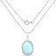 Colgante de Larimar y Topacio Blanco de 13.55 Quilates en Plata Esterlina