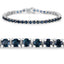 12.04 Carat Genuine Blue Sapphire Sterling Silver Bracelet