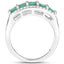 Bague en Argent Sterling avec Émeraude et Topaze Blanche de 1,85 Carat