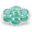 3.33 Carat Zambian Emerald & White Zircon Sterling Silver Ring