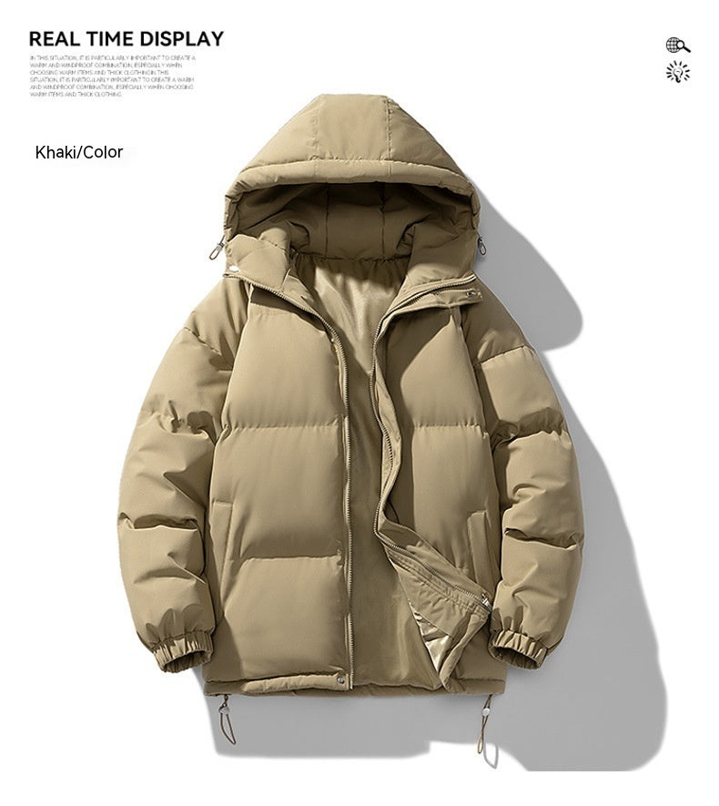 Men's Thickened Cotton-Padded Hoodie Coat for Winter