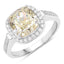 IGI Certified 4.02 Carat Light Yellow Diamond Engagement Ring