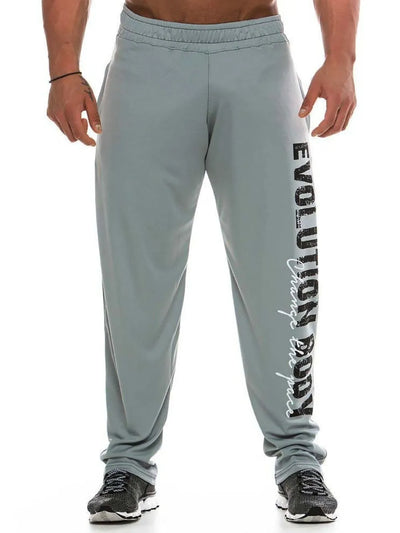 Men's Elastic Waist Active Pants with Letter Design