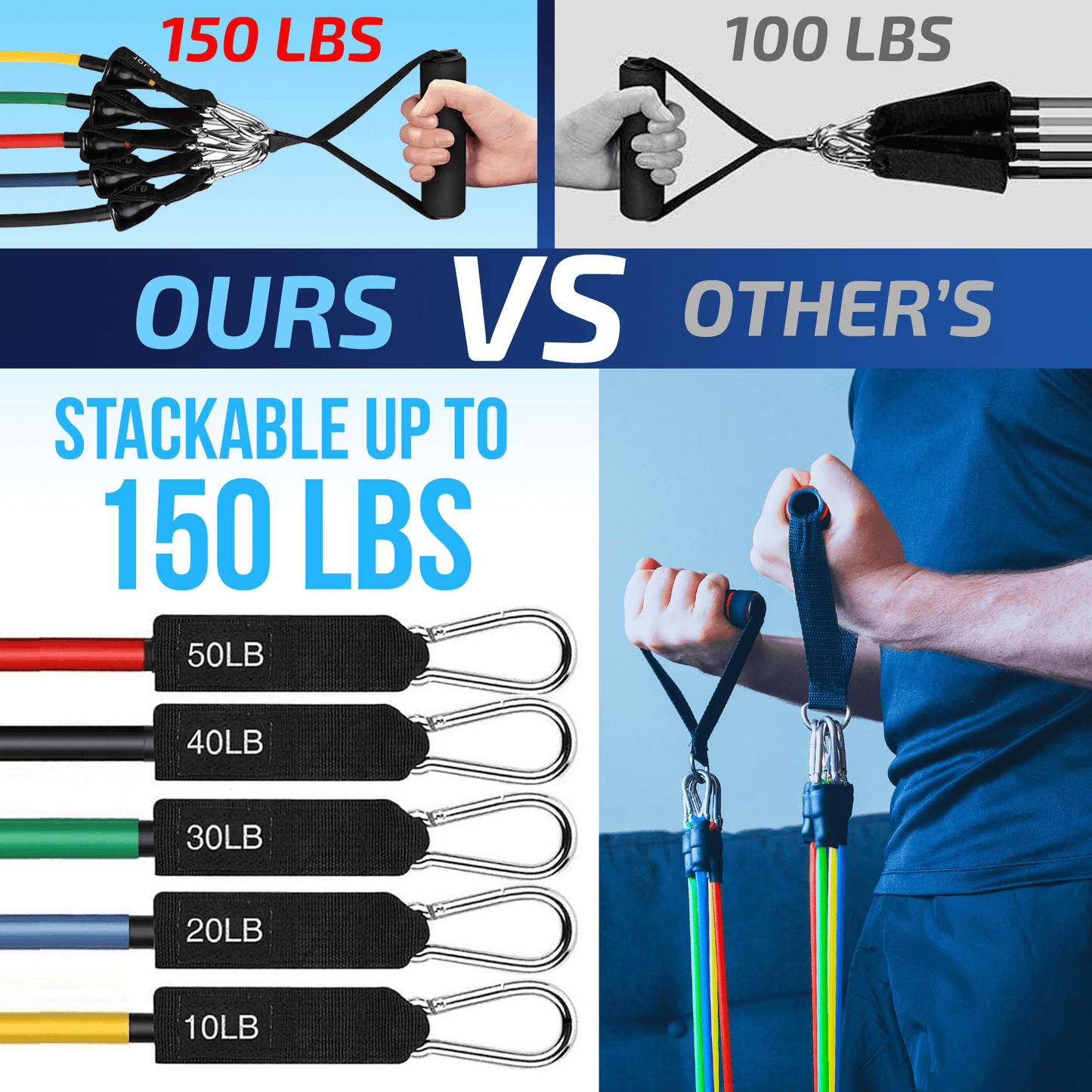 XGear Fitness 11-Piece Resistance Band Set with Handles