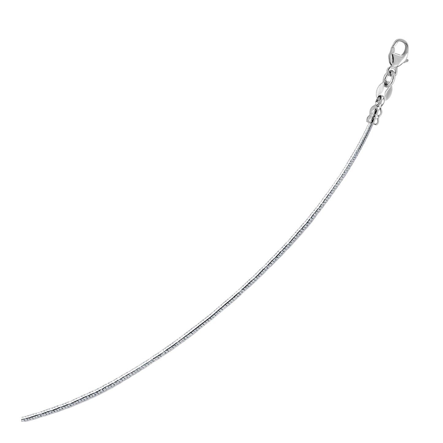 Collier Omega Rond en Or Blanc 14k